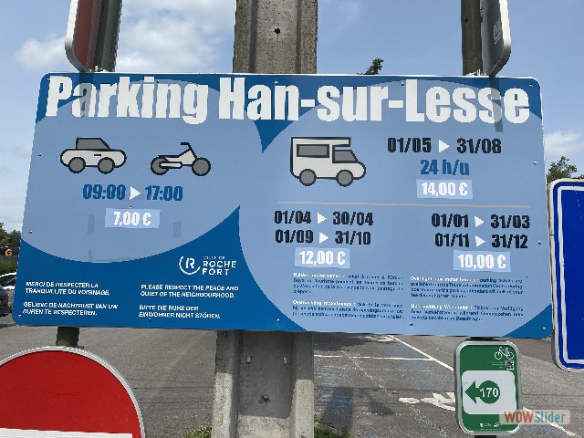20_Han-sur-Lesse, parking tarif, Belgique
